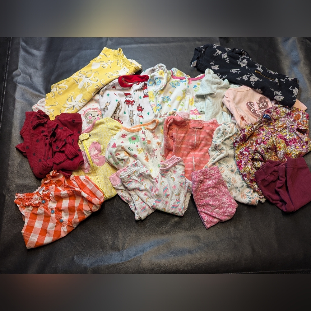Baby Girl Clothes And Pajama Bundle 18 Piece